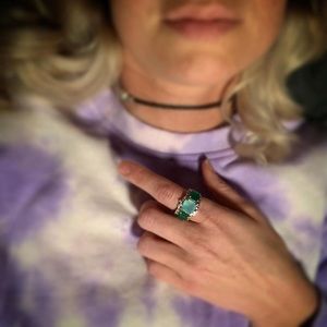Green and Aqua Chalcidony Size 6.5